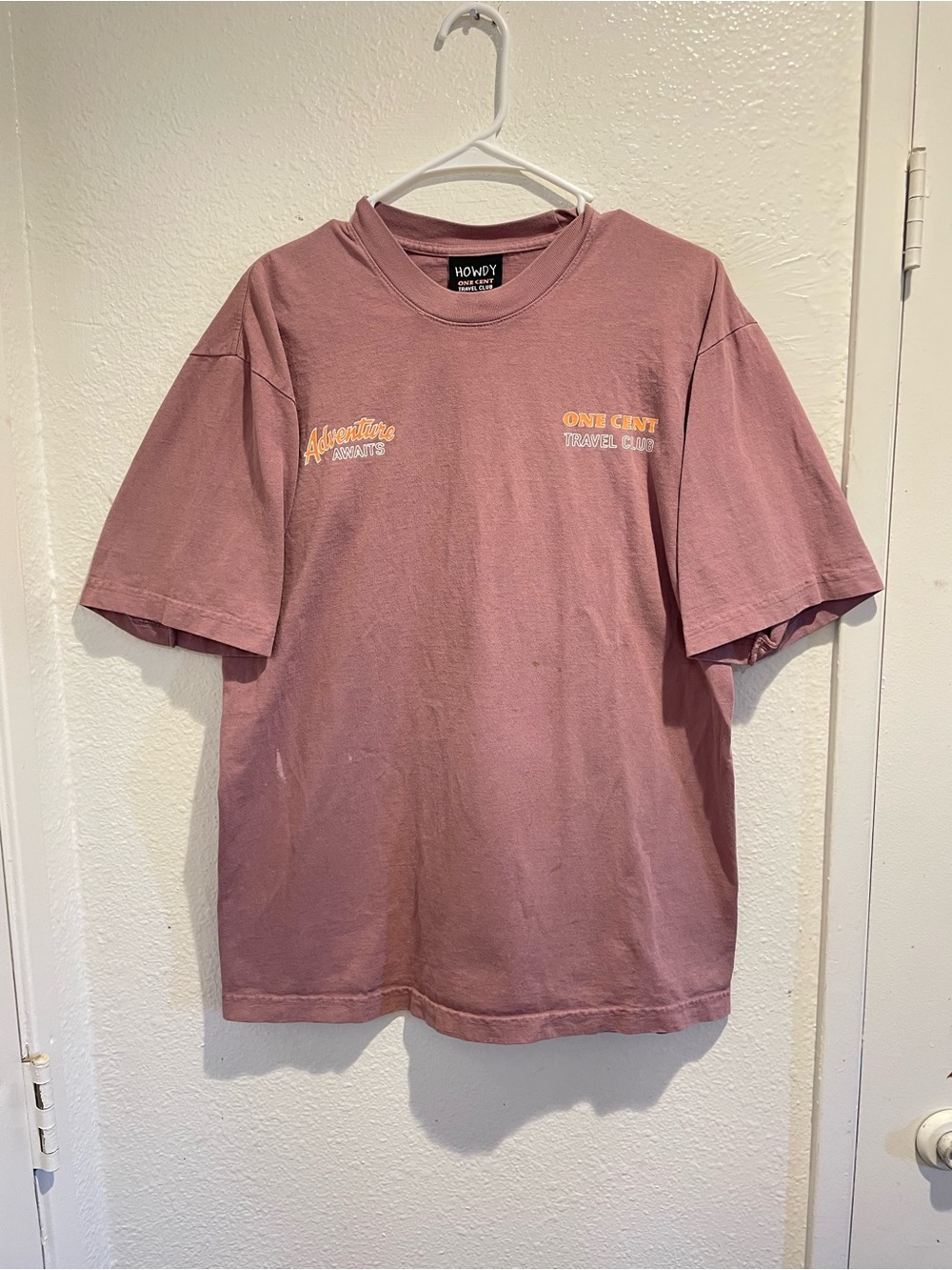 Rare Ryan Trahan One Cent Travel Club Pink Retro Graphic Tee Howdy T-Shirt M